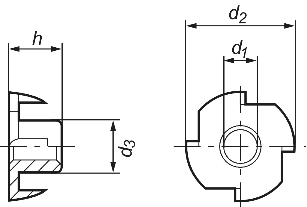 Einschlagmutter  M  5 x  8 Stahl verzinkt